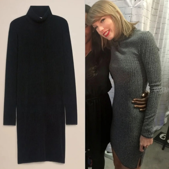 Aritzia Wilfred Free Knit Black High Neck Dress - Picture 1 of 11